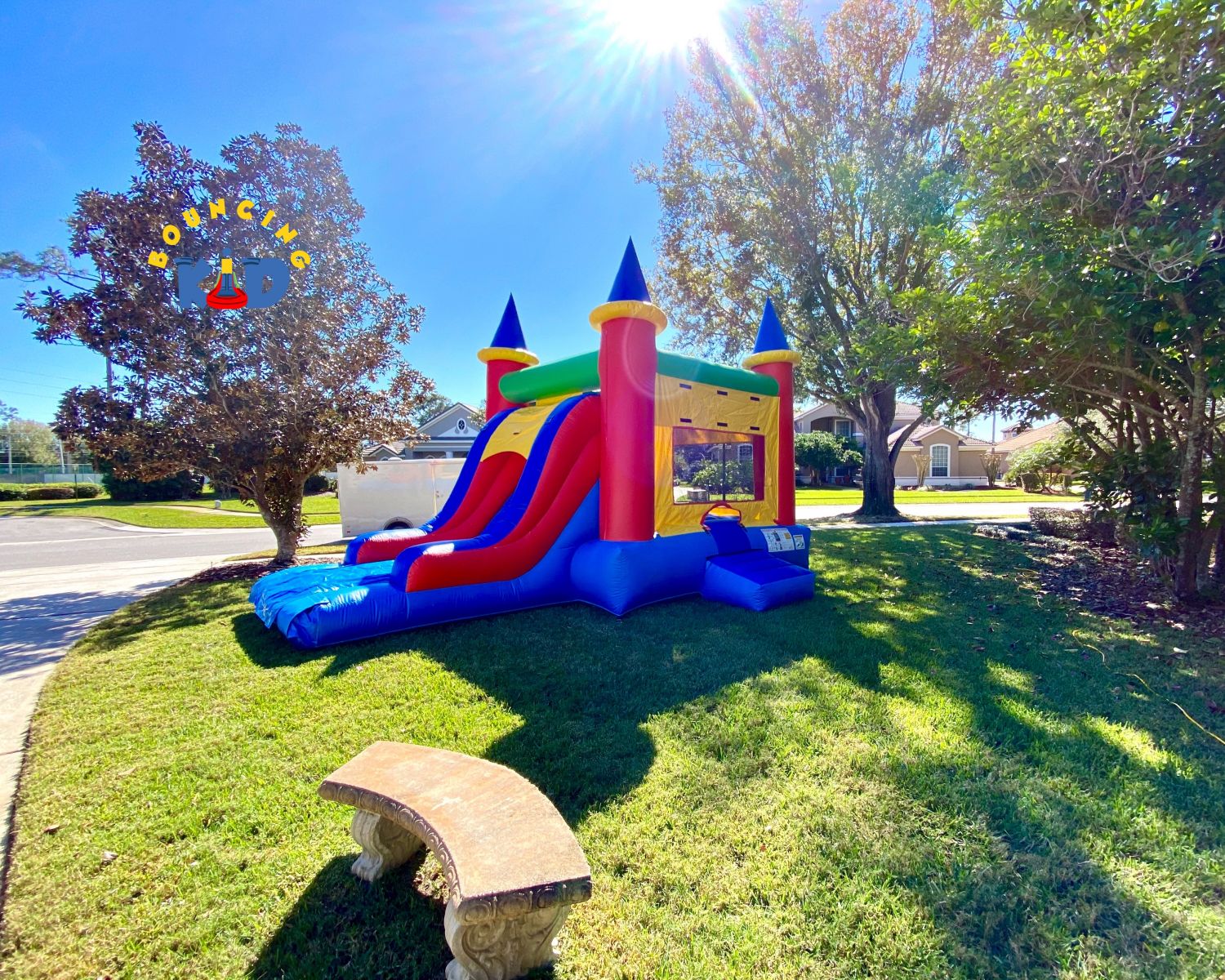 Castle Combo dry slide, Bounce House combo Rental Bouncing Kid